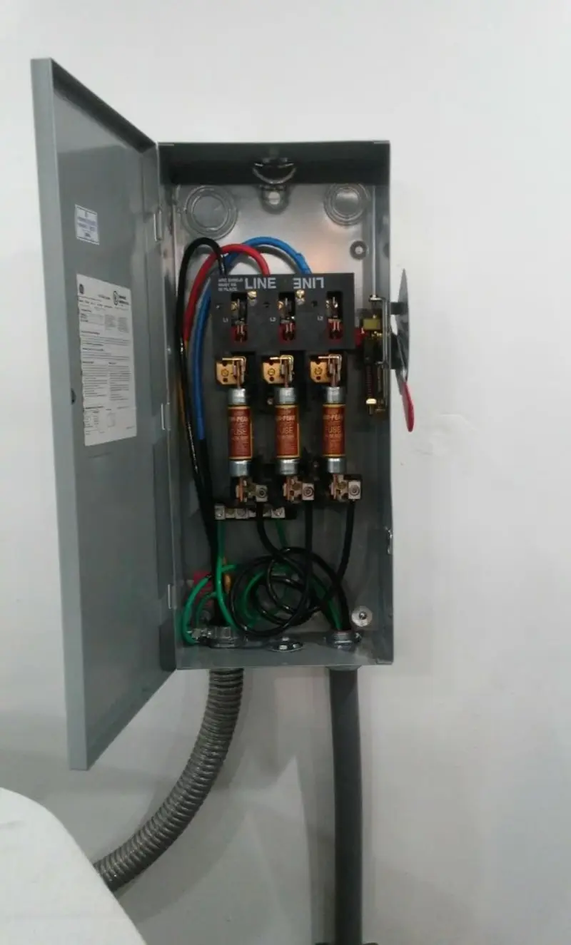 Three-phase disconnect switch installed for Electrical Wiring & Rewiring in Hayfield